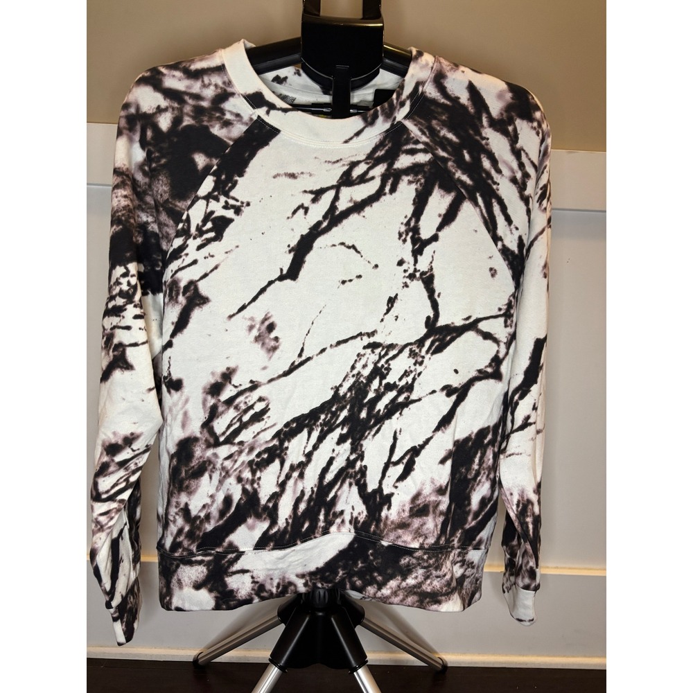 Zella All Day Sweatshirt Black Blurred Ink Print NR448651MI NWT Womens Medium